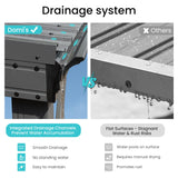 Domi 8' x 8' Lean to Gazebo, Wall Mounted Gazebos Pergola with Built in Drainage System, Galvanized Steel Roof, Hardtop Patio Shelter for Deck, Porch, Backyard and More domi outdoor living