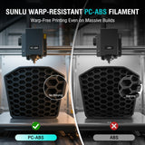 SUNLU PC-ABS 3D Filament 1.75mm 1KG, PC & ABS Hybrid 3D Filament, High-Strength, Paint & Plate Ready, Industrial-Grade, Heat-Resistant Spool, Dimensional Accuracy +/-0.02mm, 1KG Spool(2.2lbs), Black SUNLU