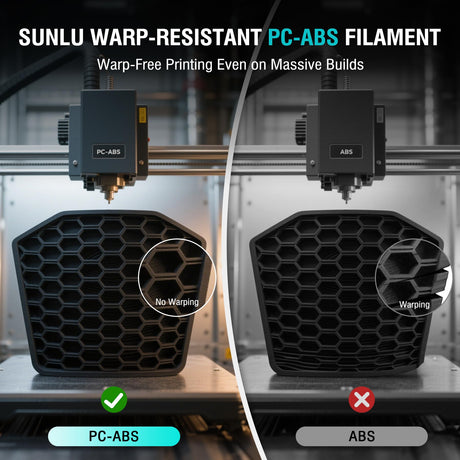 SUNLU PC-ABS 3D Filament 1.75mm 1KG, PC & ABS Hybrid 3D Filament, High-Strength, Paint & Plate Ready, Industrial-Grade, Heat-Resistant Spool, Dimensional Accuracy +/-0.02mm, 1KG Spool(2.2lbs), White SUNLU