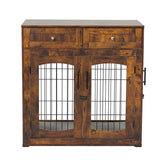 GAOMON Dog Crate Furniture with Cushion,Wooden Dog Kennels Indoor with 2 Drawers,Dog Furniture Crate End Table with Storage GAOMON