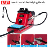 YIHUA 926 III 110W Soldering Iron Station Kit with LED Display, 2 Helping Hands, 3 Extra Iron Tips, 35g Lead-Free Solder, Solder Sucker, S/S Tweezers, °C/°F Conversion, Calibration & Sleep Features YIHUA
