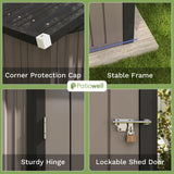 Patiowell 8x6 FT Outdoor Storage Shed, Metal Tool shed & Outdoor Storage with Lockable Doors & Air Vents, for Backyard Garden Patio, Brown Patiowell