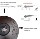 LANEABUY Decorative Wood Style Round Farmhouse Wall Clock 14 Inch Silent Non Ticking Battery Operated Home Decor Wall Clocks for Living Room, Bedroom, Kitchen LANEABUY