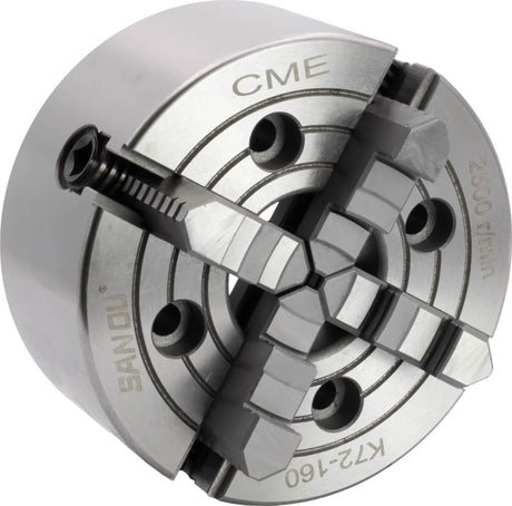 CME 6" 4-Jaw Independent Lathe Chuck, Plain (Flat) Back, Reversible Jaws CME Tools