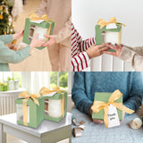 Whaline 24Pcs Sage Green Mug Gift Boxes with Tag Ribbon Sublimation Mug Boxes with Window Paper Gift Packaging Box for Blanks 11oz, 12oz, 15oz Mugs Whaline