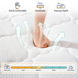 QUENSIYE Mattress,Memory Foam Hybird Queen Mattress in a Box,Mattresses with Individually Wrapped Pocket Springs,Motion Isolation,Pressure Relief,Strong Edge Support,Fiberglass Free (12 Inch, Queen) QUENSIYE