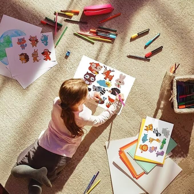 LERLUCKY'SZHAO 46PCS Diamond Painting Stickers 5D Dinosaur Gem Art Kits Cute Animal Shape for Kids Boys Girls Ages 6-8 8-12 LERLUCKY'SZHAO