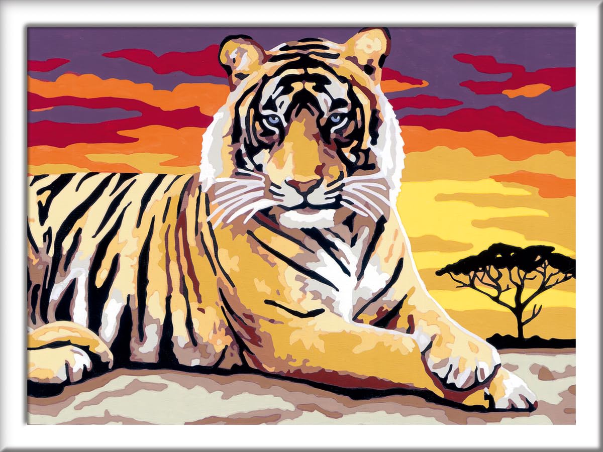 Ravensburger CreArt Majestic Tiger Paint by Numbers Kit for Kids - Painting Arts and Crafts for Ages 11 and Up Ravensburger