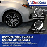 SafeRacks Ribbed Interlocking Garage Floor Tiles - Vented, Self-Draining, Non-Slip Flooring, Modular, Virgin Polypropylene, Ideal for Garages, Patios, Basements, Decks - Black - 82.56 sq ft - 48 Pack SafeRacks