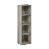 Furinno Luder Bookcase / Book / Storage, 4-Tier Cube, French Oak Furinno
