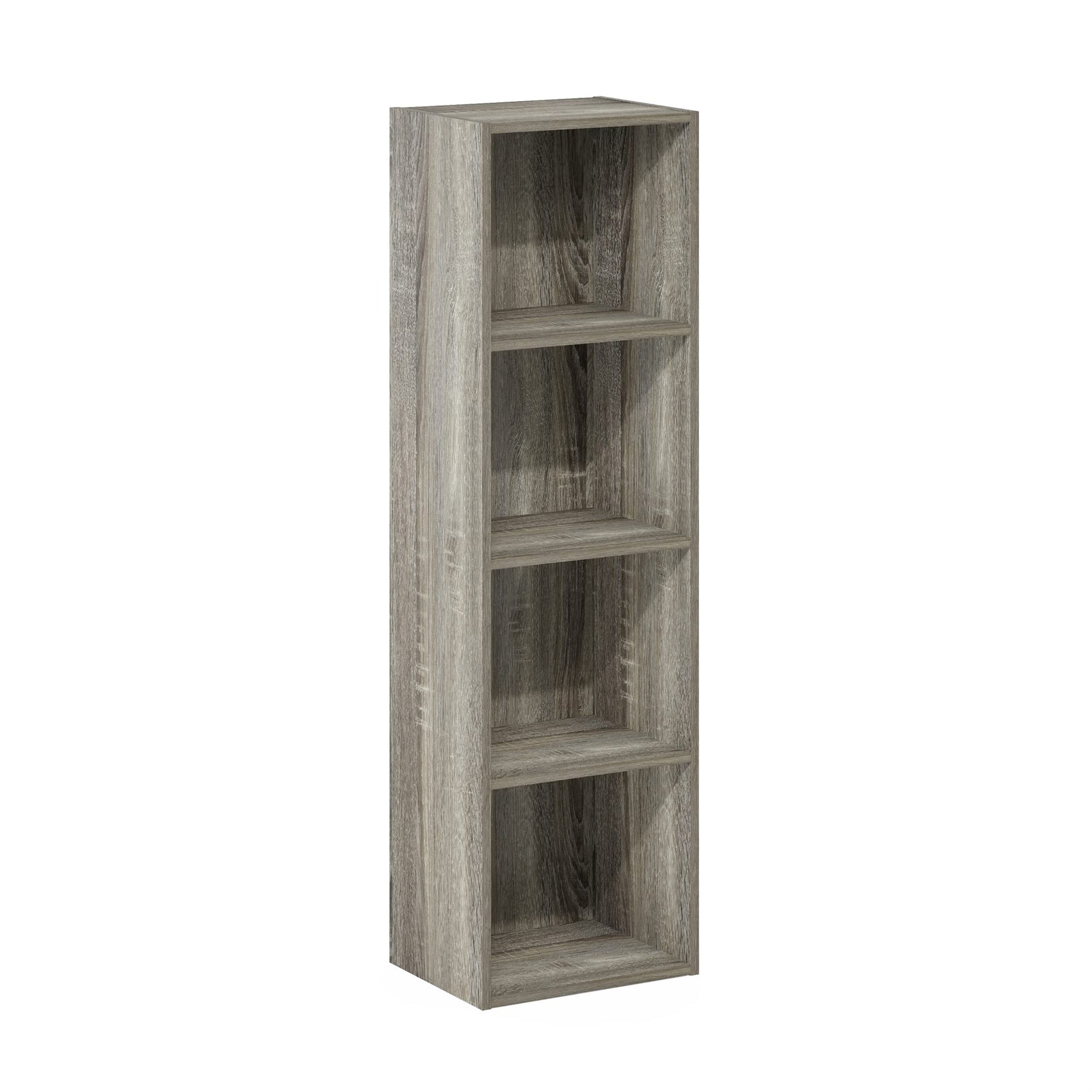 Furinno Luder Bookcase / Book / Storage, 4-Tier Cube, French Oak - WoodArtSupply