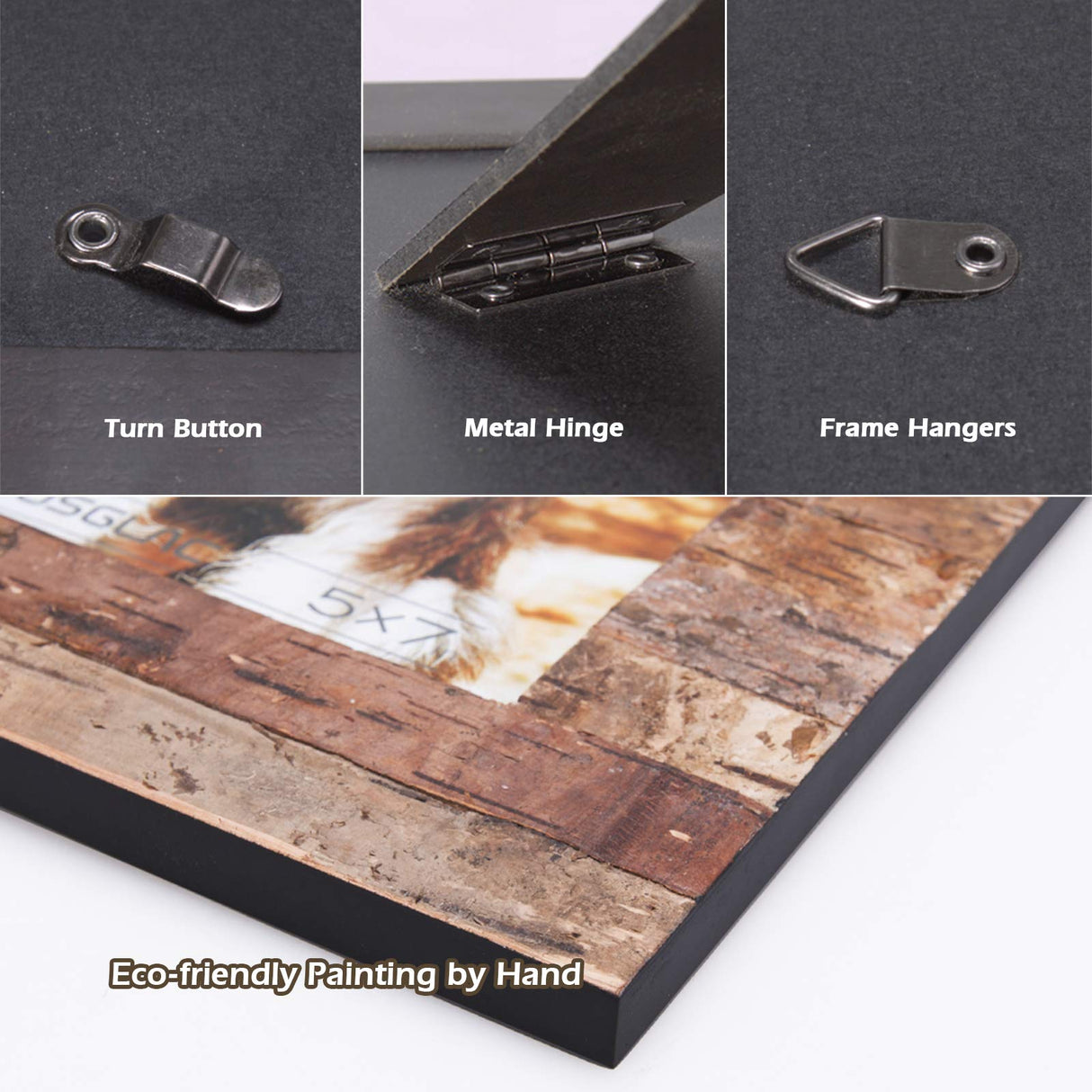 Eosglac Rustic 8.5x11 Wooden Picture Frame, Handmade with Real Birch Bark, Photo Frame Natural Eosglac