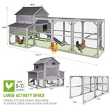 GUTINNEEN Chicken Coop with Run for 8-10 Chickens Extra Large Hen House Poultry Cage Outdoor with Nesting Box GUTINNEEN