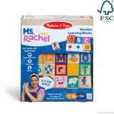 Ms. Rachel Melissa & Doug Letter, Number, and Game Wooden Learning Blocks with Activity Cards for Girls and Boys Toddlers Ages 18 Months+ - FSC-Certified Melissa & Doug