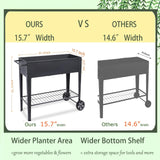 FOYUEE Raised Planter Box with Legs Outdoor Elevated Garden Bed On Wheels for Vegetables Flower Herb Patio FOYUEE