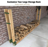 Fiwithy Outdoor Firewood Rack Bracket Kit with 4 Support Bars for Fire Wood Pile Storage, Heavy Duty DIY Fireplace Log Stacking Stand Holder for 2x4 Lumber, Green, 1 Pair Fiwithy