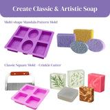 Soap Making Kit for Beginners | 4.5LBS Melt & Pour Soap Base - Shea Butter, Clear Glycerin & Goat Milk, All-in-one Soap Kit w/Molds Fragrances Colors Soap Making Tools & Supplies for Adults (Premium) BeadHub