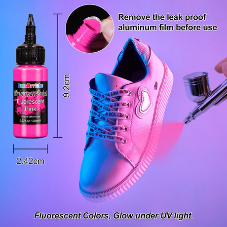 FansArriche Airbrush Paint Set, 34 Colors Acrylic Air brush Paint Kit with 2 Thinner, Ready to Spray Water-based Opaque & Neon Colors for Beginners, Artists, DIY Projects, 20 ml/Bottle FansArriche