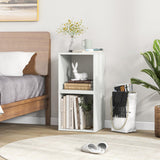 Giantex 2-Tier White Cube Bookshelf Organizer with Stable Stacking Design Giantex