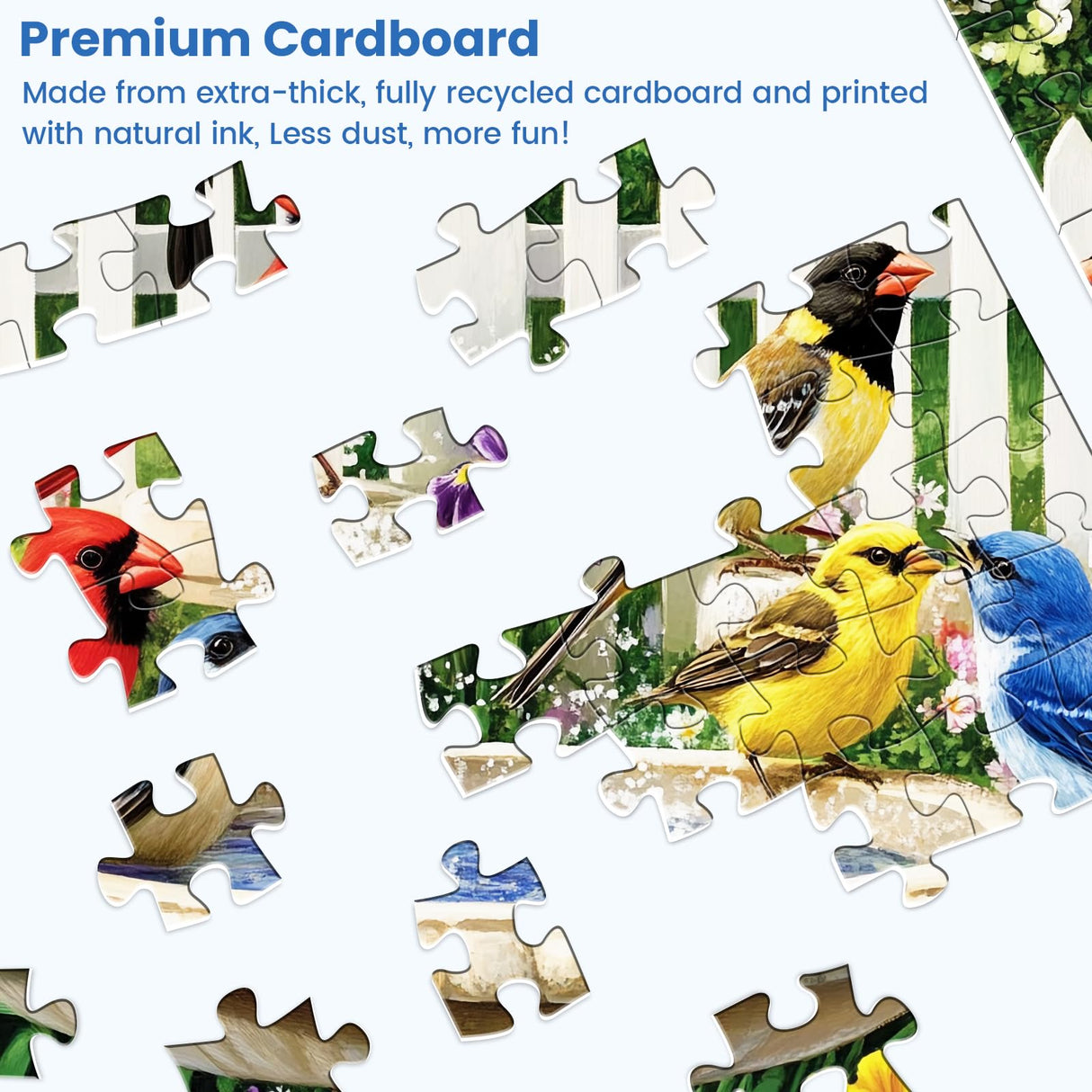 500 Pieces Puzzle for Adults | Bath Birds Large Piece Puzzle | Recycled Cardboard Jigsaw Puzzle 500 Pieces | Challenging Game Home Decor Birthday Party Gift Toy for Adults Kids Seniors 20.5 * 15 in Maiqufa