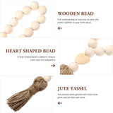 Garneck Wood Bead Garland,Farmhouse Tassels Beads, Rustic Country Decor Prayer Beads for Home Door Knob Christmas Decoration Garneck