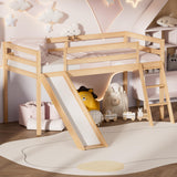 TOLEAD Twin Low Loft Bed with Interchangeable Slide and Ladder for Kids TOLEAD