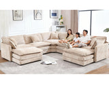 GNIXUU Cloud Couch Oversized Modular Sectional Sofa for Living Room, Modern Chenille 7 Seater Corner Sofa with Deep Seat, Large U-Shaped Couch Set for Spacious Space Apartment, Camel GNIXUU