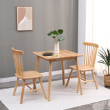 OGMILL 27.6" Small Square Wooden Dining Table for 2, Natural Kitchen Dinner Table Rustic Wood Dining Table Mid Century Modern Wood Farmhouse Table with Solid Wood Leg for Small Spaces OGMILL