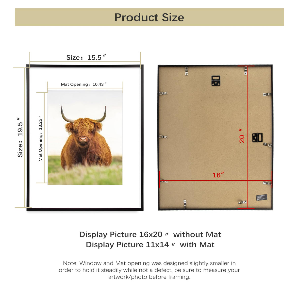 Golden State Art, 16x20 Picture Frame Set of 3, Black Thin Border Photo Frame, Display Pictures 11x14 with Mat or 16x20 Without Mat, Poster Frame for Wall Hanging Horizontal and Vertical Golden State Art