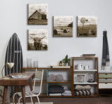 DJSYLIFE Western Decor Farmhouse Wall Decor Highland Cow Wall Art Rustic Painting Poster for Men's Bedroom Office Canvas Printed Poster Home Decoration Artwork 12" Wx12 Hx4 DJSYLIFE