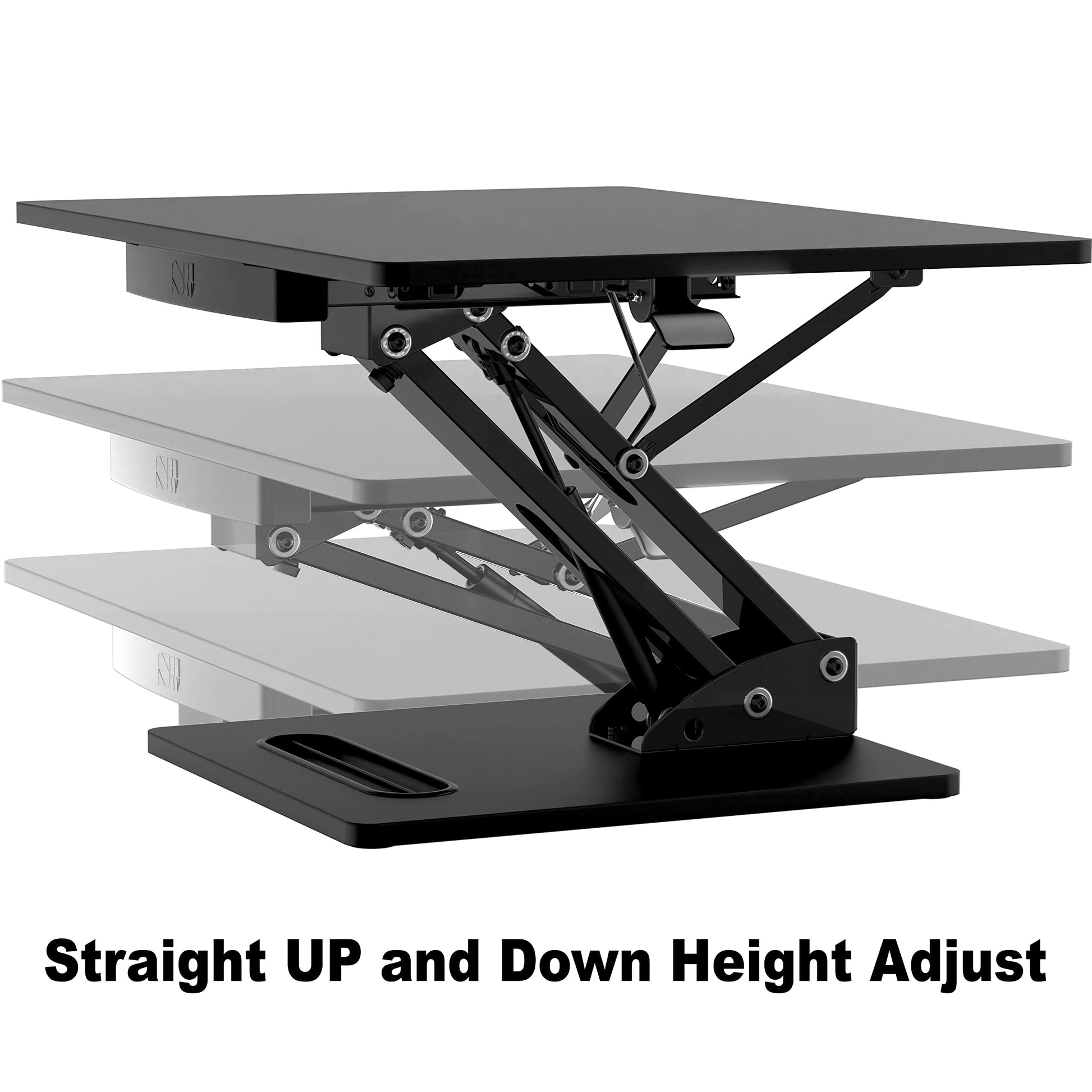 SHW 28" Over Desk Height Adjustable Standing Desk, Black - WoodArtSupply