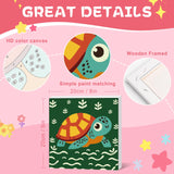 Framed 4 Pack Paint by Numbers Kit for Kids, Cartoon Paint by Number for Kids Ages 4-8 Easy Cute Animal Kids Paint by Number Kits Age 8-12, DIY Acrylic Oil Painting by Numbers for Kids 8x8 Inch Fountor