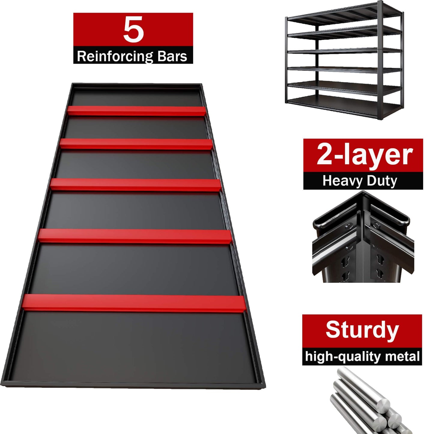 picvoss 6-Tier Garage Shelving Heavy Duty, 3200LBS Garage Storage Shelves, Adjustable Metal Shelving Unit,52" W x 24" D x 84" H, Industrial Shelving for Storage, 2 Pack