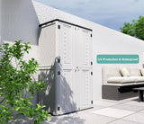 Outdoor Storage Shed,KINYING Outdoor Storage Cabinet Waterproof with Double Doors,52 Cu.ft Resin Vertical Tool Shed for Garden,Patio,Backyard,4×2.5×6.6 FT KINYING