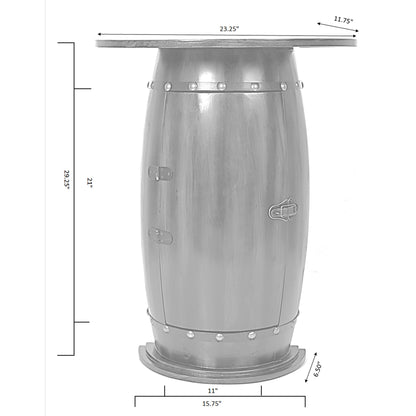 Vintiquewise Wooden Wine Barrel Console, Bar End Table Lockable Cabinet - WoodArtSupply