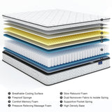 Vesgantti 12 inch Twin Mattress, Hybrid Twin Size Mattress in a Box, Single Mattress with Memory Foam and Pocket Spring, Ergonomic Design & Pressure Relief, Medium Firm Feel, 39"*75"*12" Vesgantti