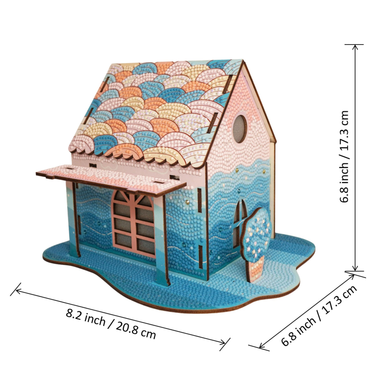 3D Diamond Painting Kit - Rainbow Mermaid Cabin, DIY Full Drill Diamond Art Kit, Premium Craft Set for Home Decor and Gifts Party Ready