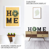 Wood Home Sign for Wall Decor Wooden Home Letters with Wreath Artificial Eucalyptus Modern Decorative Hanging Farmhouse Home Sign for Living Room Kitchen Housewarming Gifts St Patricks Day Decoration MAYICIVO