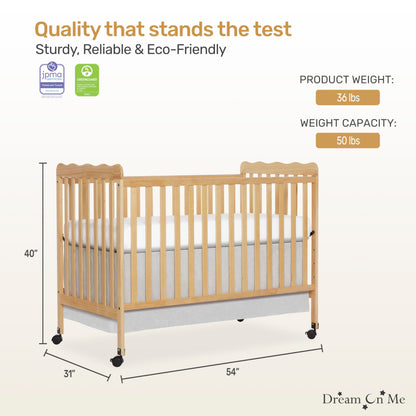 Dream On Me Carson Classic 3-in-1 Convertible Crib in Natural