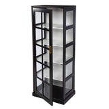 SEI Furniture 24 inches Long Burland Tall Curio Cabinet, Game Room with Open Concept Living Space Transitional Style, Black SEI Furniture