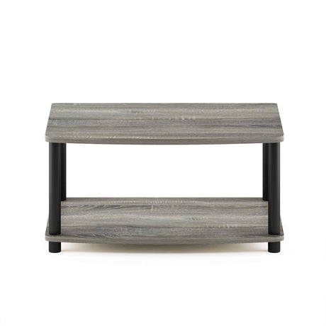 Furinno Turn-N-Tube Multipurpose 2-Tier Printer Stand Display/Elevated TV Stand, French Oak Grey/Black Furinno
