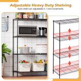 4-Tier Adjustable Metal Shelving Unit, Heavy Duty Garage Storage Rack, Wire Shelves & Closet Organizers, Utility Shelf for Kitchen, Pantry, Garage – Black, 53.7" W x 13.4" D x 35" H, 800 lbs YRLLENSDAN