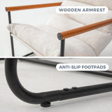 MAXYOYO Sherpa Accent Chair, Boucle Arm Chair Living Room Chair, Reading Accent Chair, Mid Century Modern Bedroom Chair,Teddy Armchair Wooden Arms Metal Frame MAXYOYO