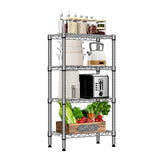 M MZG 1000 lbs 4 Tier Shelf Metal Storage Shelves Wire Rack Closet Organizers with PP Board for Garage Kitchen Bathroom Laundry Chrome 11.8" D x 21.7" W x 39.5" H M MZG