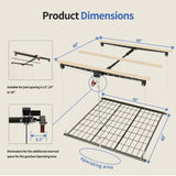 KOKORACKER Garage Ceiling Storage Racks, Heavy-duty 4x4 Ft Overhead Garage Storage Rack with Safety Lock, Ideal for Overhead Storage Mounted Lift System and Storage Organizer, 250lbs Capacity KOKORACKER