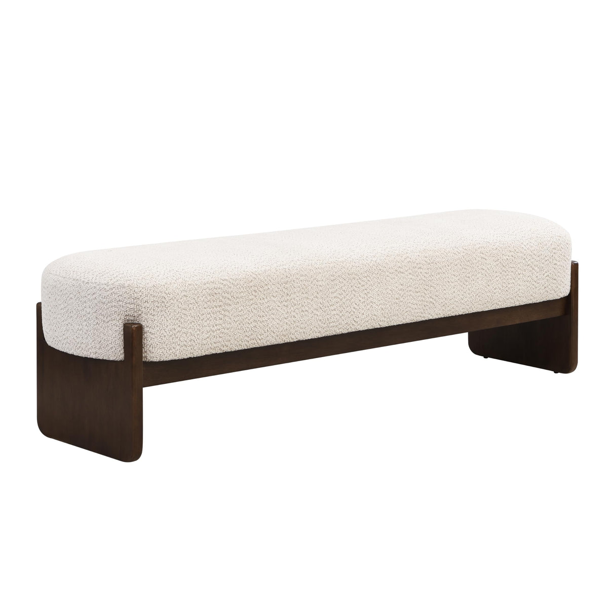 Christopher Knight Home Arden Minimalist Style Rectangular Loop Yarn Fabric Ottoman Bench, Rubberwood Frame, Entryway Bench, Living Room Sofa Extra Seat, End of Bed Footstool, Beige+Brown Christopher Knight Home
