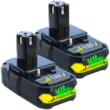 JGSPJ 4.0Ah Battery Replacement for Ryobi 18V ONE+ Battery P102 P103 P104 P105 P107 18Volt Lithium Battery 2Packs JGSPJ