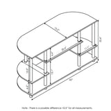 Furinno JAYA Simple Design Corner TV Stand, French Oak Grey/Black, 42.04 x 22.75 x 15.55 Inches Furinno