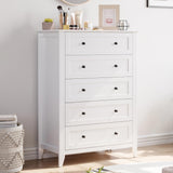 IDEALHOUSE 5 Chest of Drawer Dresser, Modern White Storage Organizer with Drawers for Bedroom, Living Room, Entryway, 42.5'' Tall IDEALHOUSE