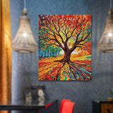 Tree of Life Paint by Numbers Kit for Adults Beginner Fall Tree Adult Paint by Number Kits On Canvas Adults' Paint-by-Number Kits DIY Oil Painting Kits for Gifts Home Wall Decor 16x20 Inch Lovepefe